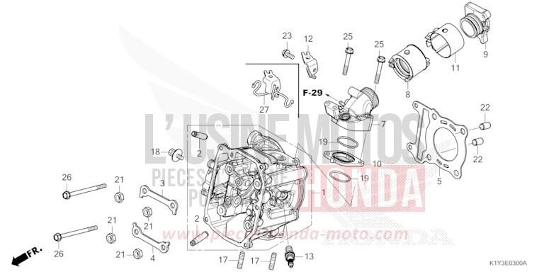 ZYLINDERKOPF von PCX 125 CANDY LUSTER RED (R368) von 2021